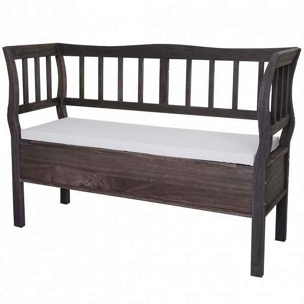 MCW LAVIČKA S ÚLOŽNÝM PROSTOREM SHABBY-LOOK Šedá, hnědá