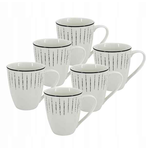 Set 6 ks Porcelánový hrnek Linea Dash, 250 ml