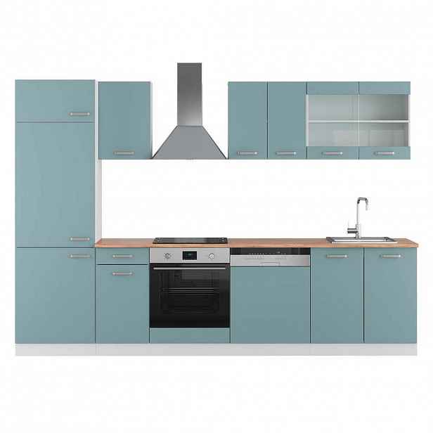 Vicco KUCHYŇSKÝ KOUT R-Line Modrošedá/bílá 300 cm , PD Dub