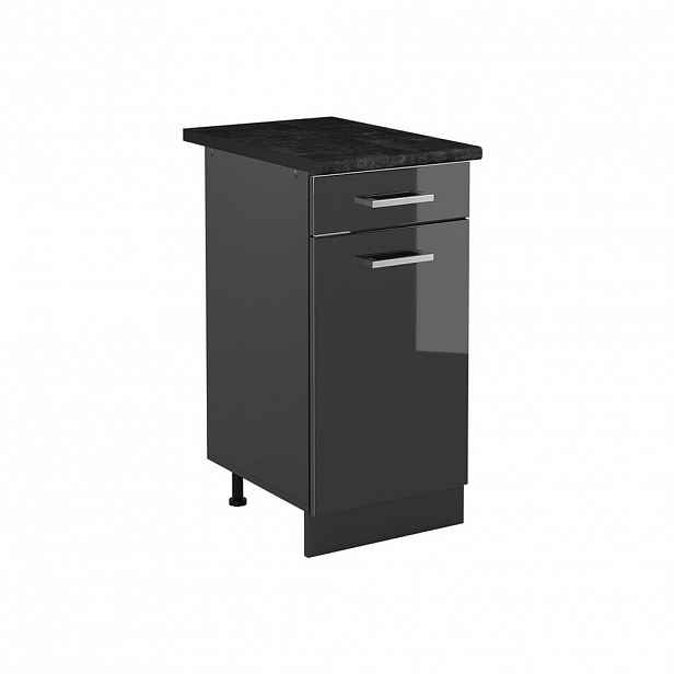 Vicco SPODNÍ SKŘÍŇKA KUCHYŇSKÉ LINKY R-Line, Antracitový vysoký lesk/Antracit, 40 cm pracovná doska antracitová