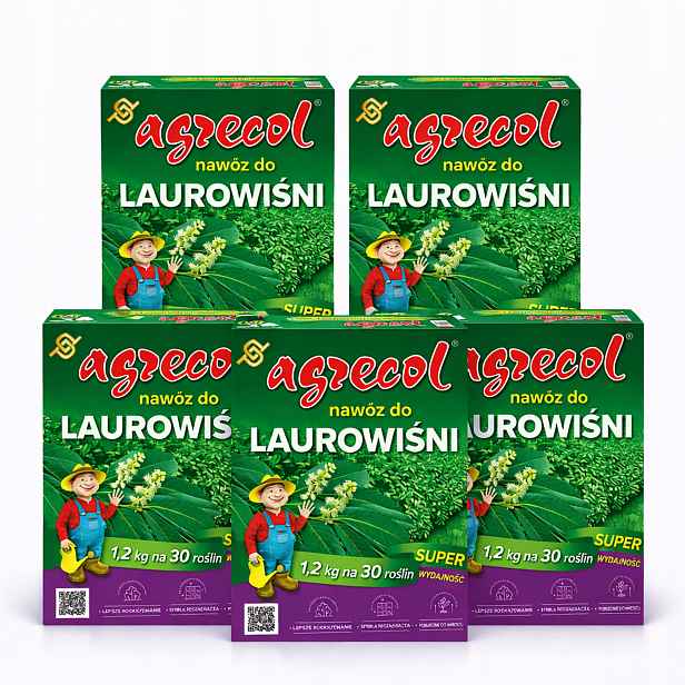 5 x Hnojivo pro listnaté živé ploty laurovců Agrecol granulát 1,2 kg