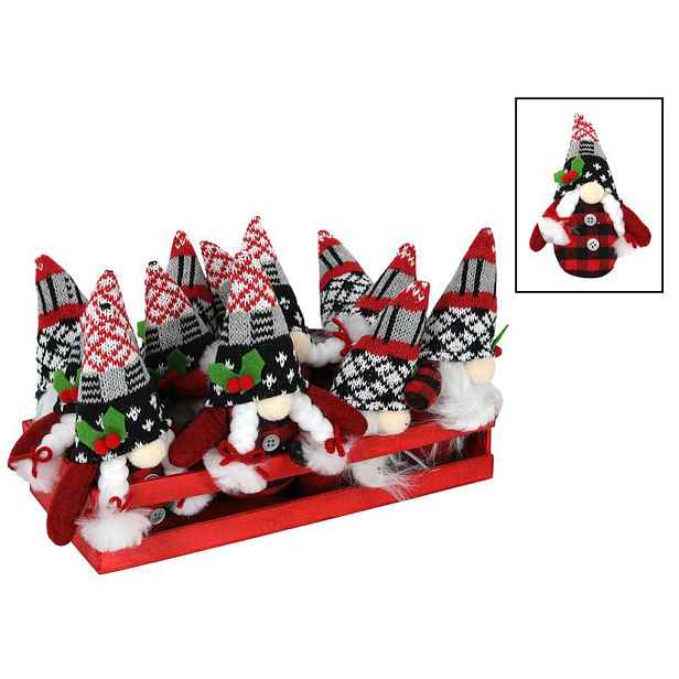 HIT Plyšová červená vánoční figurka 15cm MIX druhů