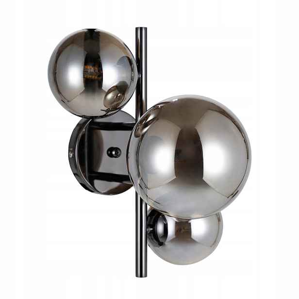 Nástěnná lampa černá chrom skleněné koule 3 body moderní do obývacího pokoje Italux