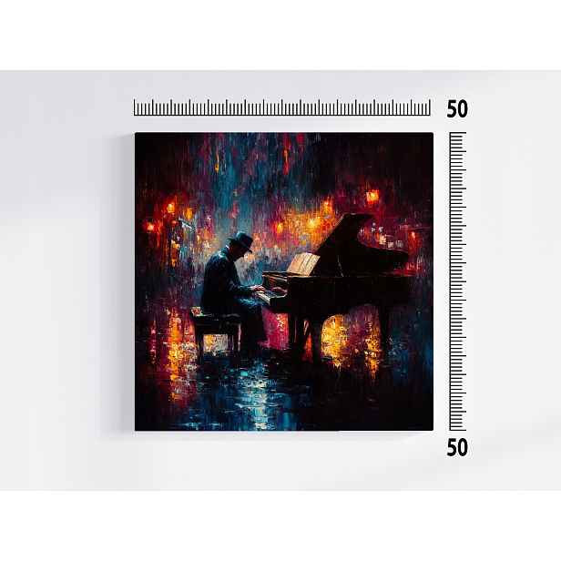 Obraz Na Plátně Canvas Hudba Koncert Blues Jazz Klavír Pianista 50x50