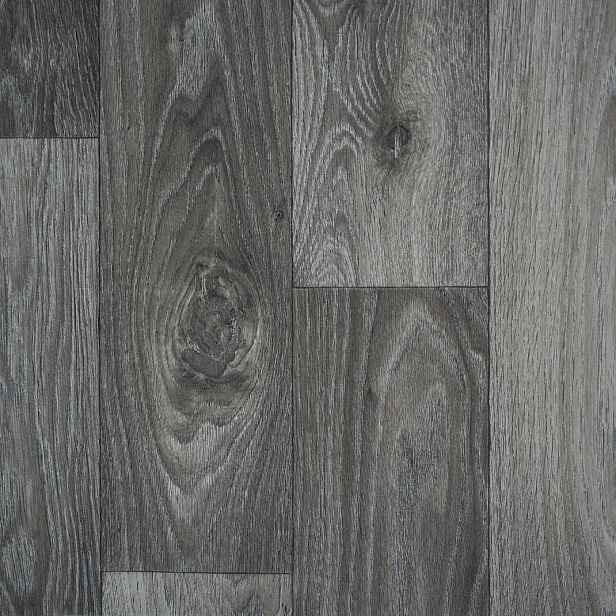 PVC podlaha - lino Blacktex Fumed Oak 966M - dub, na míru, šíře 3m,4m, šedá, filc, chodba / předsíň, Beauflor