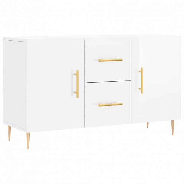vidaXL Příborník bílý s vysokým leskem 100x36x60 cm kompozitní dřevo
