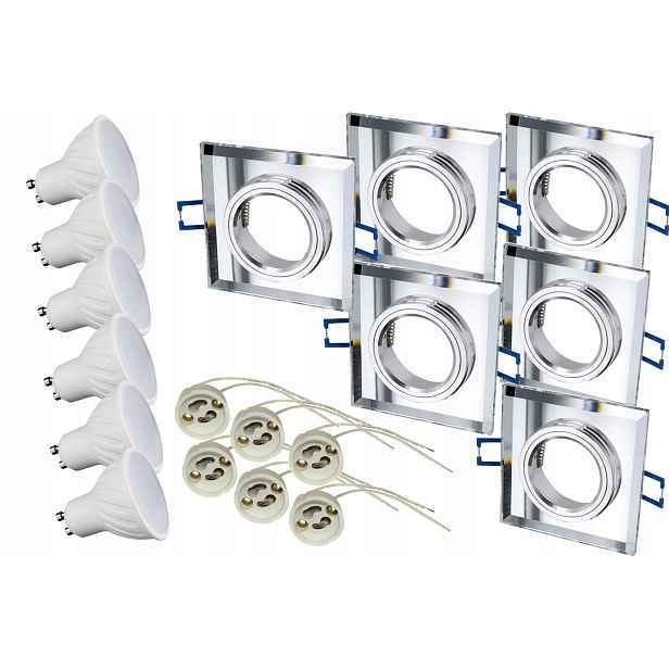 6x Skleněná halogenová lampa Kw pevná Led GU10 4W