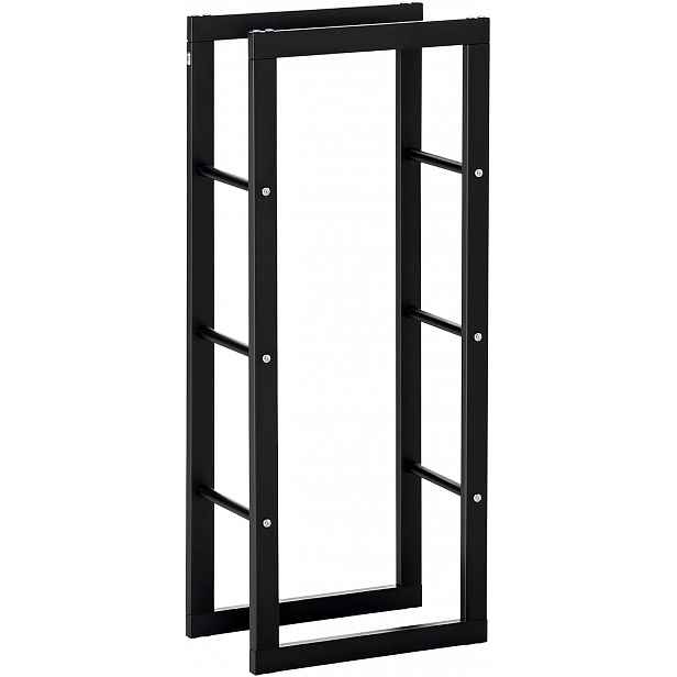 Stojan Na Krbové Dřevo 100 Kg, Kov, Černý, Regál 40X25X100 CM