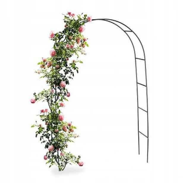 Zahradní pergola oblouková na popínavé růže ocelová zelená ozdobná 240 cm