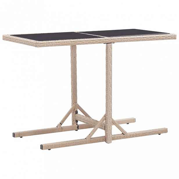 Zahradní stůl 110x53 cm polyratan / sklo šedá