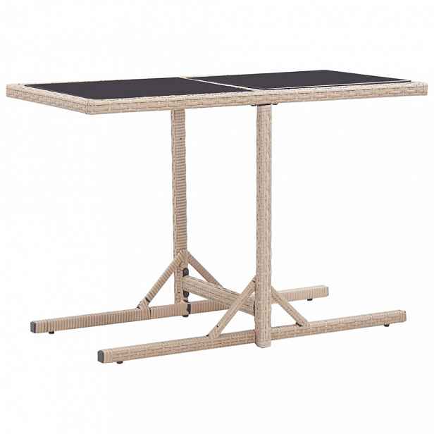 Zahradní stůl 110x53 cm polyratan / sklo šedá