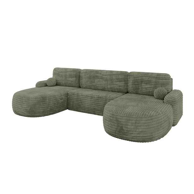 ALTDECOR SEDACÍ SOUPRAVA s funkcí spaní a úložným prostorem LIRA-U - 335x172x89 olivová