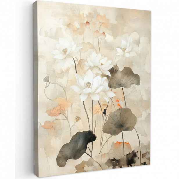 MuchoWow OBRAZ NA PLÁTNĚ Květiny - Japonsko - Wabi sabi 30x40 cm