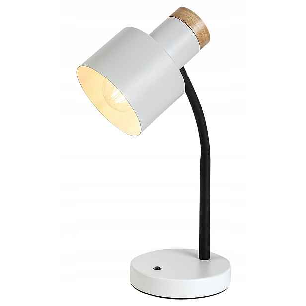 Stolní lampa Rabalux Pastro E27 20W černobílá, dřevo