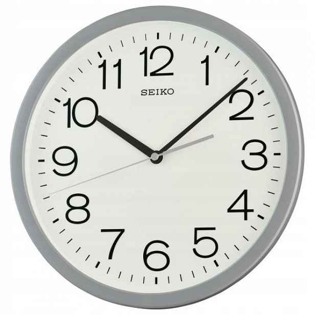 Čitelný Klasický Šedý Kulatý Japonský Tichý Hodinový Stroj Seiko QXA847N 31 cm