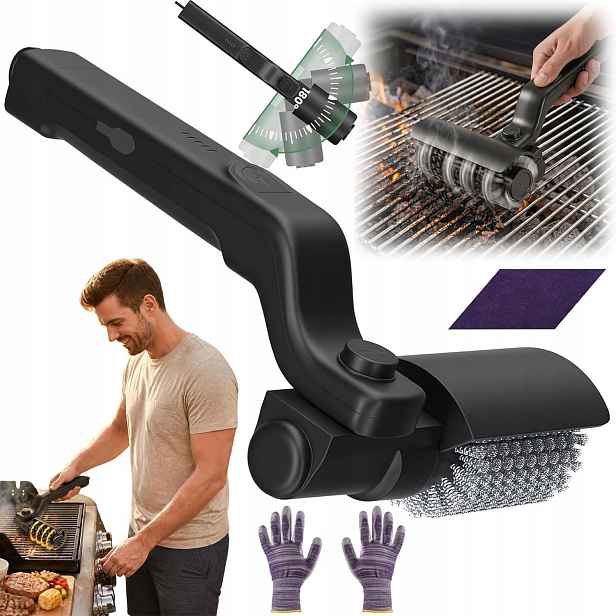 Elektrický Kartáč Na Gril, Nástroj Na Čištění Grilu Pomocí Rukavice