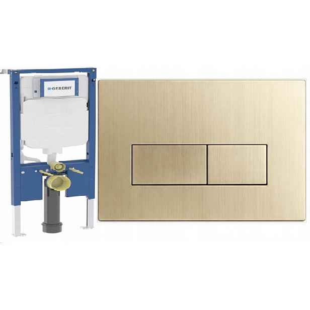 Geberit Rám pro Wc Slim 8 cm Duofix UP720 tlačítko Frida 7 zlatý podložka