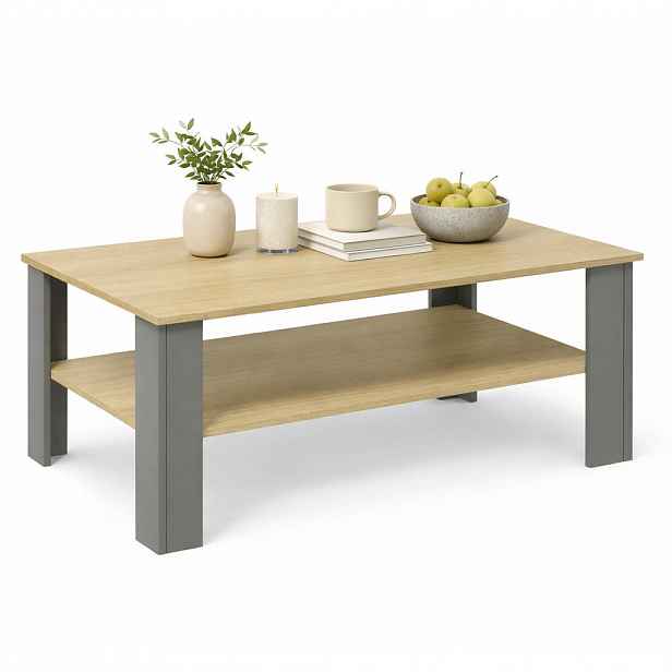 Livetastic KONFERENČNÍ STOLEK, antracitová, medová, kompozitní dřevo, 100/55/44 cm