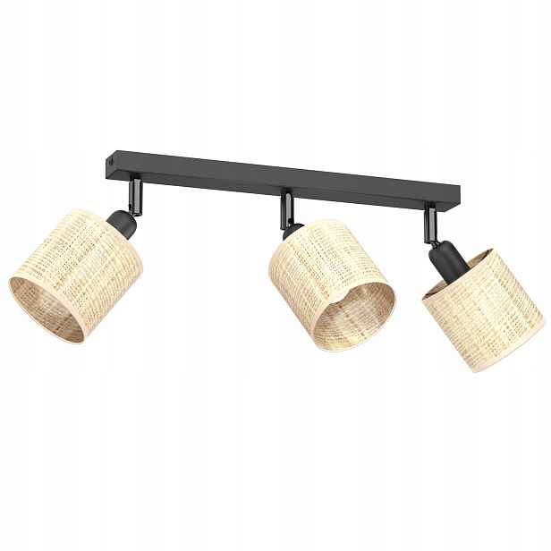 Luminex Rattan spotová lišta černá 3 pohyblivé reflektory 3xE14 15W