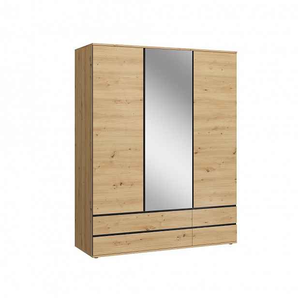 Skříň DYMAS 3D4S se zrcadlem, dub artisan