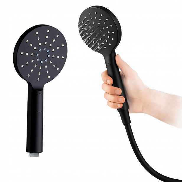 Sprchová Hlavice 3-FUNKČNÍ Černá Black Round Valvex Polska