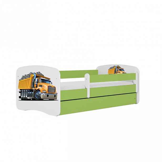 Dětská postel Babydreams zelená 70x140 Náklaďák