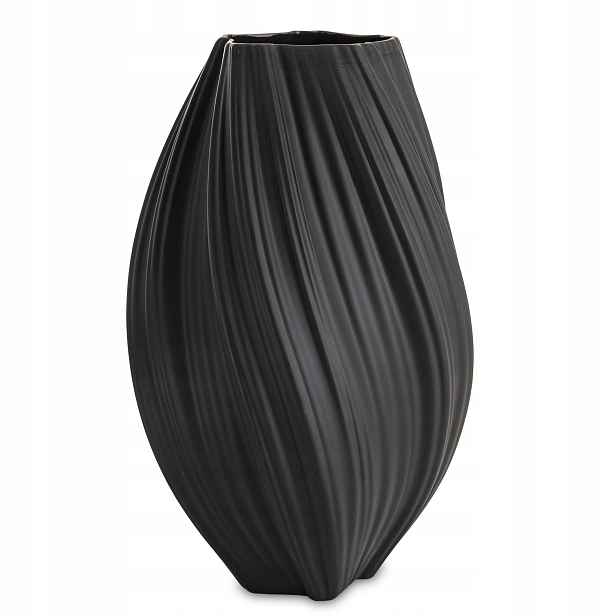 Elegantní černá porcelánová váza, moderní interiérová dekorace 34 cm