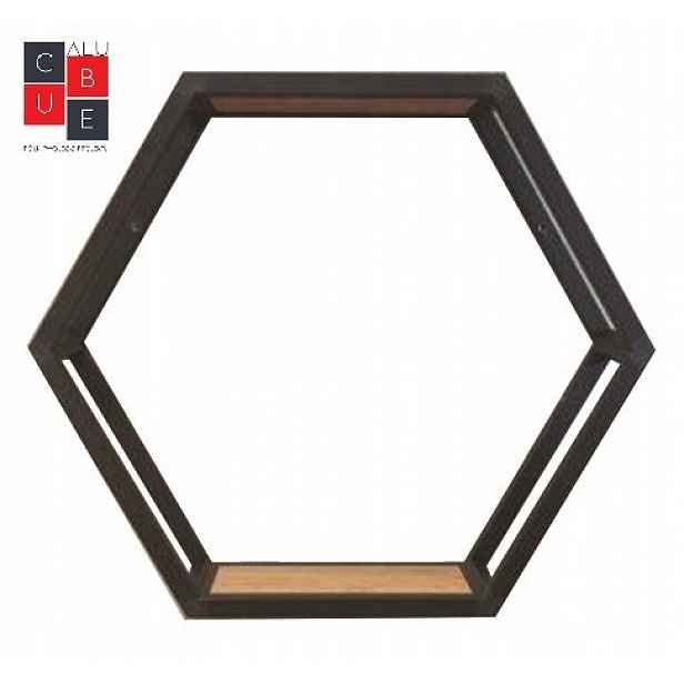 Loftová Police Industriální Alu Hexagon 30x30 Možnost Výběru Barvy Desky!!!
