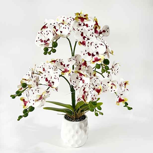TEMU Nová simulace motýlí orchideje, bytová dekorace, podzimní umělé květiny, bonsaj - květináč, realistická falešná květina, dekorace do