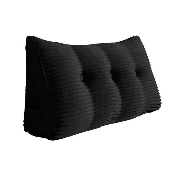 Vercart ZÁDOVÝ POLŠTÁŘ na postel kord Černý 100 cm