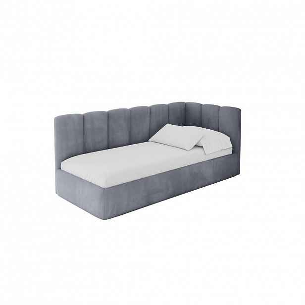 ALTDECOR JEDNOLŮŽKOVÁ POSTEL pro mládež s úložným prostorem, vlevo - DEXY 80x200 šedá