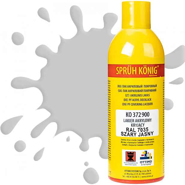 Ko 372 Krycí akrylový lak Ral 7035 šedý světlý polomatný 400 ml barva