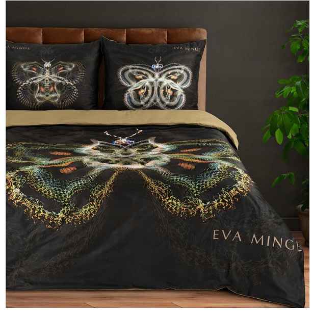 Povlečení Eva Minge Eurofirany Eva 11 220 x 200 cm, černý motýl