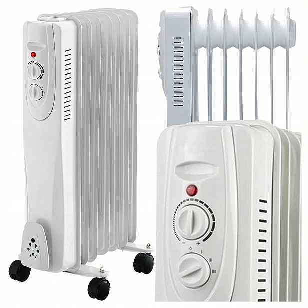Elektrický Olejový Radiátor 1500W 7 Žeber Termostat