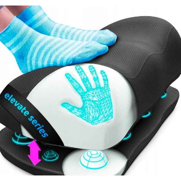 Ergonomická Podnožka Pod Stůl Paměťová Pěna Bod Masáž Černá