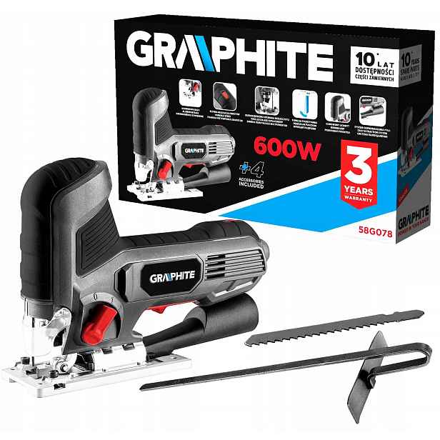 Síťová pila 600 W s úchytem za tělo Graphite