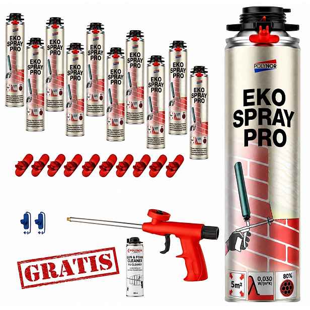 Pur Sprchová Pěna Polynor Eko Pro 850gr Termoizolace Zateplení garáže