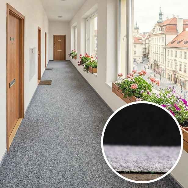 Umělá tráva Wembley šedá, spodní část s nopy (na pevné podklady), šíře 2m,4m, šedá, nopy, chodba / předsíň, Betap