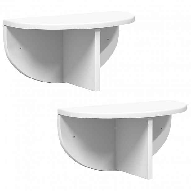 vidaXL Nástěnná polička 2 ks Bílá 38 x 19 x 19 cm Kompozitní dřevo