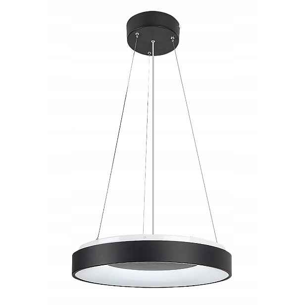Moderní černý kulatý Led lustr 48 cm do obývacího pokoje s proměnlivou barvou Rabalux