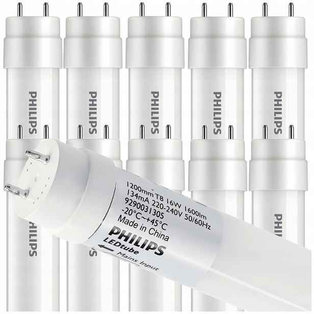 10x Led žárovka Tuba 120 cm 16 W 6500 K 1600 lm T8 G13 Philips Studená sada