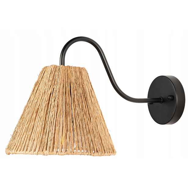 Nástěnné svítidlo kovový oblouk, boho stínidlo PHU03