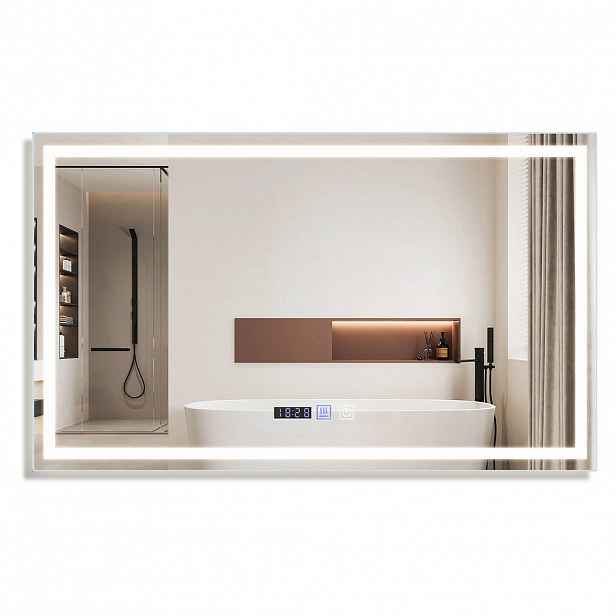 Nettlife KOUPELNOVÉ zrcadlo Erfurt s LED osvětlením 100/60/2,5 cm