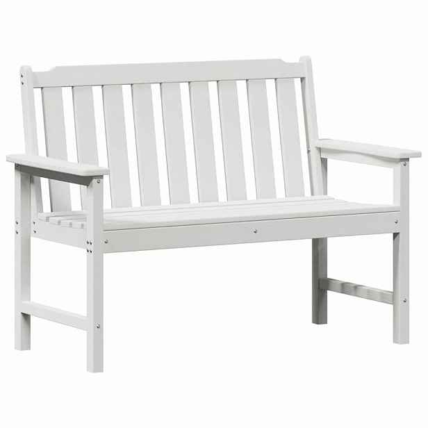 vidaXL Zahradní lavice Bílá 120 x 59 x 88 cm HDPE