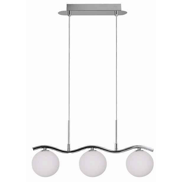 Závěsná lampa lustr bílé koule chrom Candellux