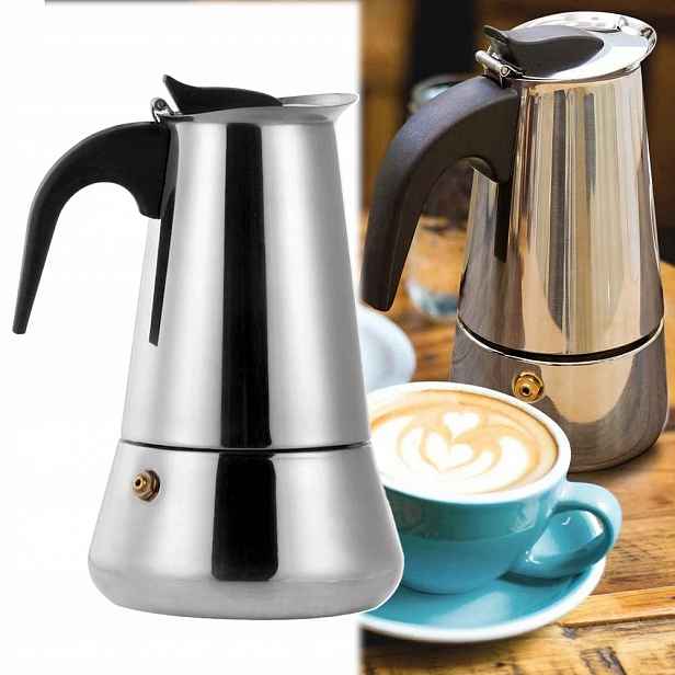 Italský Kávovar Na Kávu Ocelový 600 ML