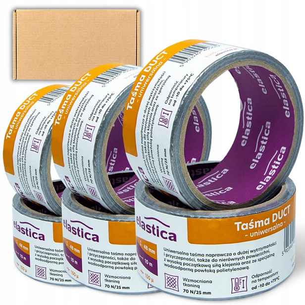 36x Opravná Páska Ducttape Šedá 48/10 m Montážní Vyztužená Stříbrná
