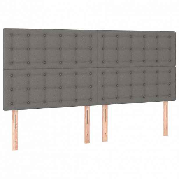 vidaXL Čelo postele tmavě šedé 180x5x118/128 cm látkové
