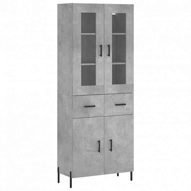 vidaXL Skříň highboard betonově šedá 69,5x34x180 cm kompozitní dřevo