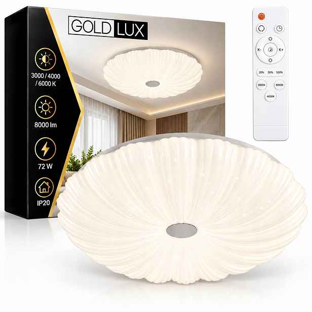stropní svítidlo Led Stropní Svítidlo Svítidlo Flower 36W 3000K-6500K 48 cm Bílá Dálkový Ovladač